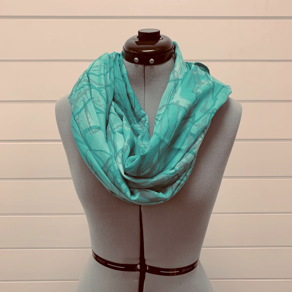 Breezy lightweight cotton scarf in turquoise